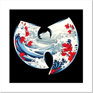 Wutang with waves and flowers Posters and Art